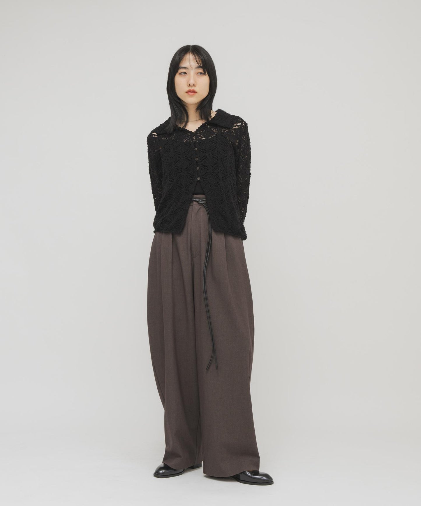 2尺碼可選腰帶套裝西裝褲