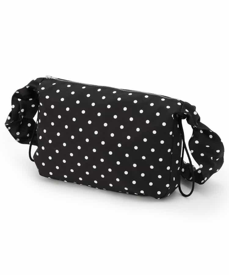 褶皺波點單肩包