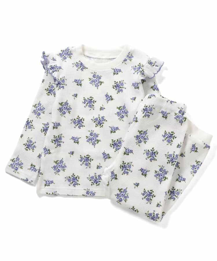 花卉蛋糕圖案長袖長褲睡衣