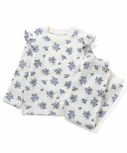 花卉蛋糕圖案長袖長褲睡衣