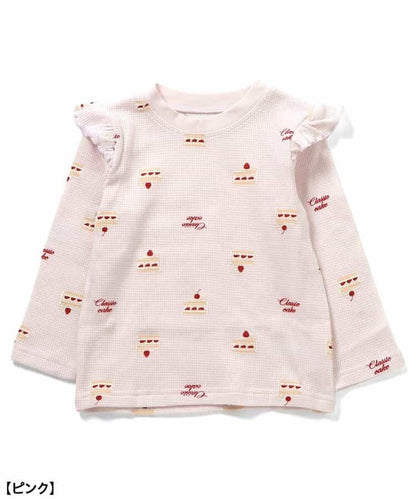 花卉蛋糕圖案長袖長褲睡衣