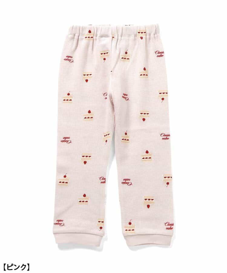 花卉蛋糕圖案長袖長褲睡衣