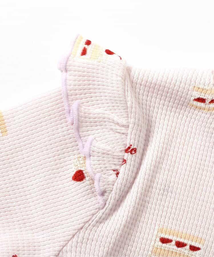 花卉蛋糕圖案長袖長褲睡衣