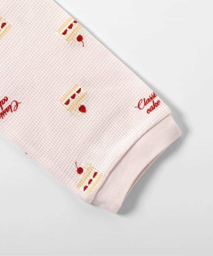 花卉蛋糕圖案長袖長褲睡衣