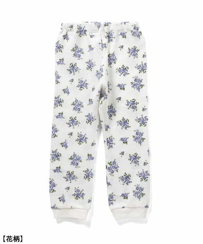 花卉蛋糕圖案長袖長褲睡衣