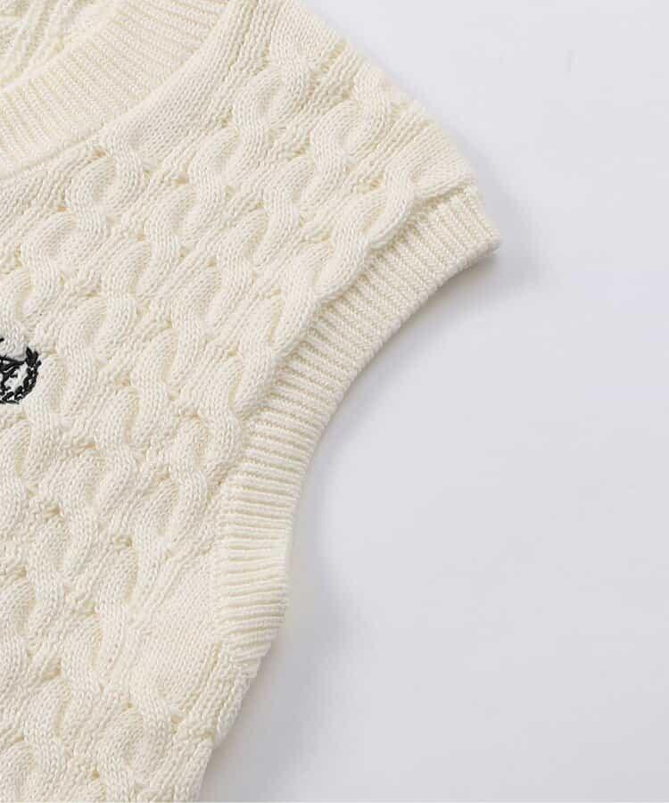 【適合禮儀場合】鏤空編織針織背心&襯衫套裝