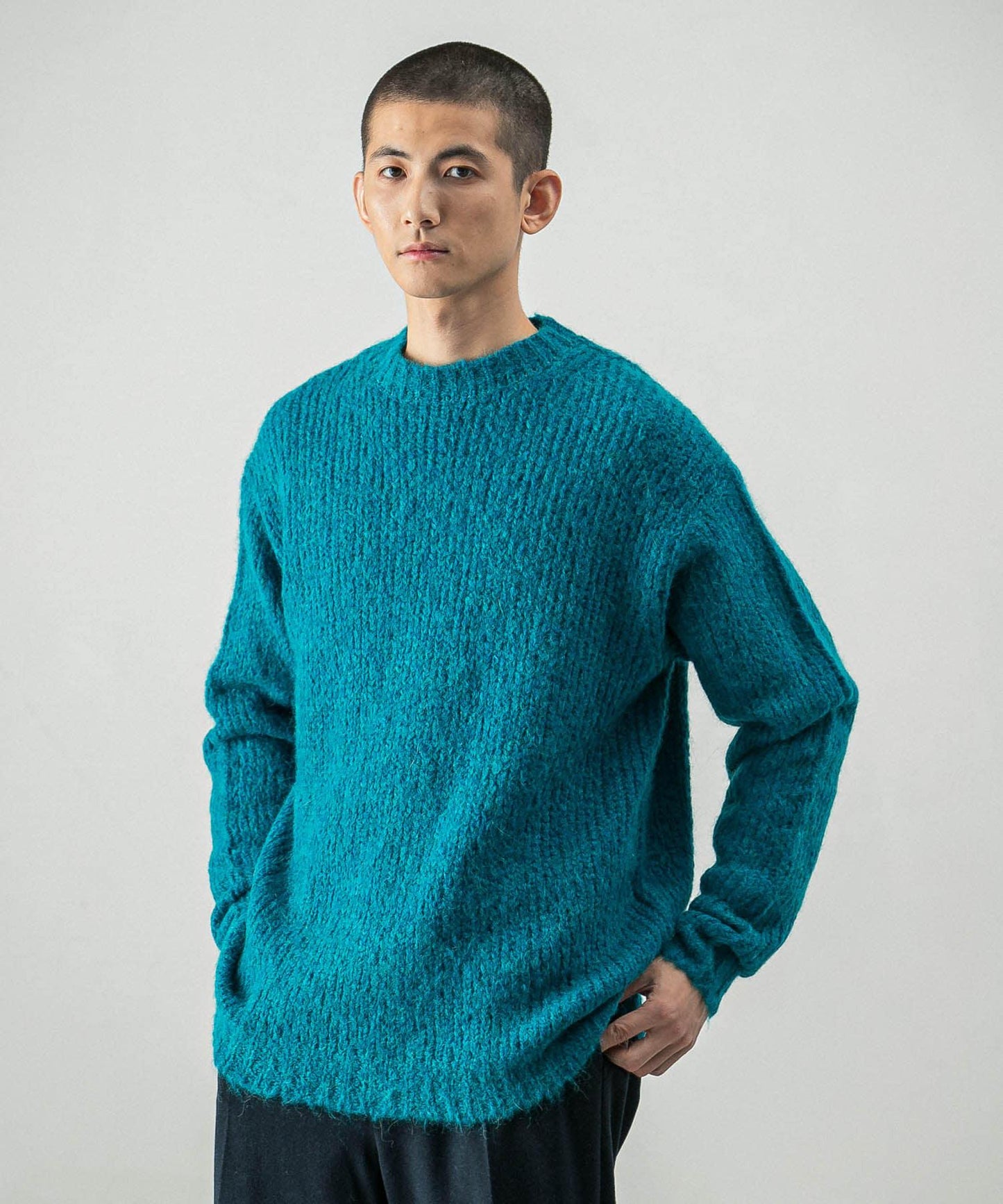 new basic ALPACA TSUMUGI KNIT 針織上衣