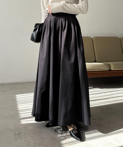 褶襉傘擺半身裙