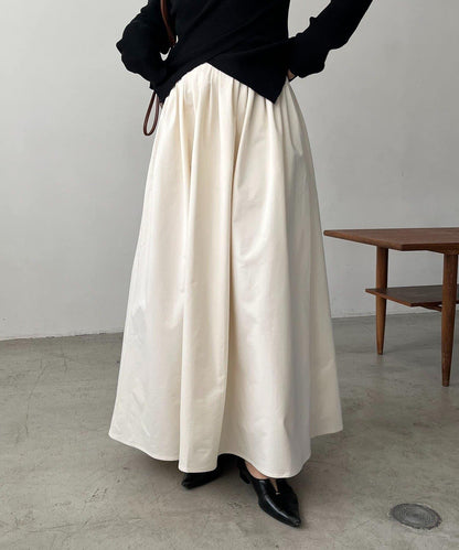 褶襉傘擺半身裙