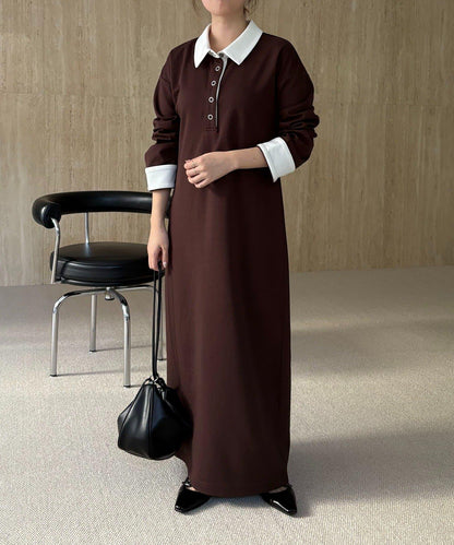 CAPRICIEUX LE'MAGE 〈C.L〉 拼色Polo設計 連衣裙