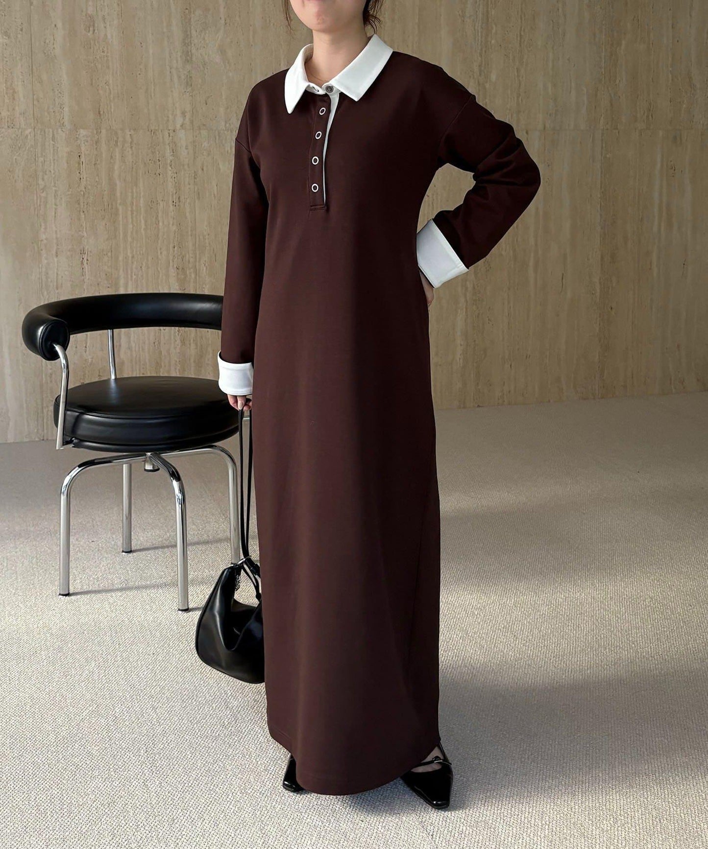 CAPRICIEUX LE'MAGE 〈C.L〉 拼色Polo設計 連衣裙