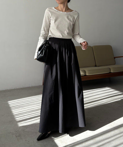 褶襉傘擺半身裙