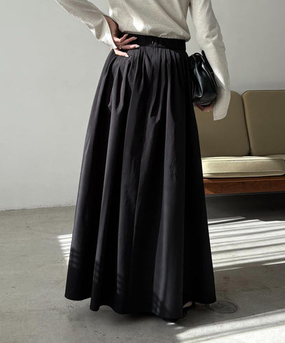 褶襉傘擺半身裙