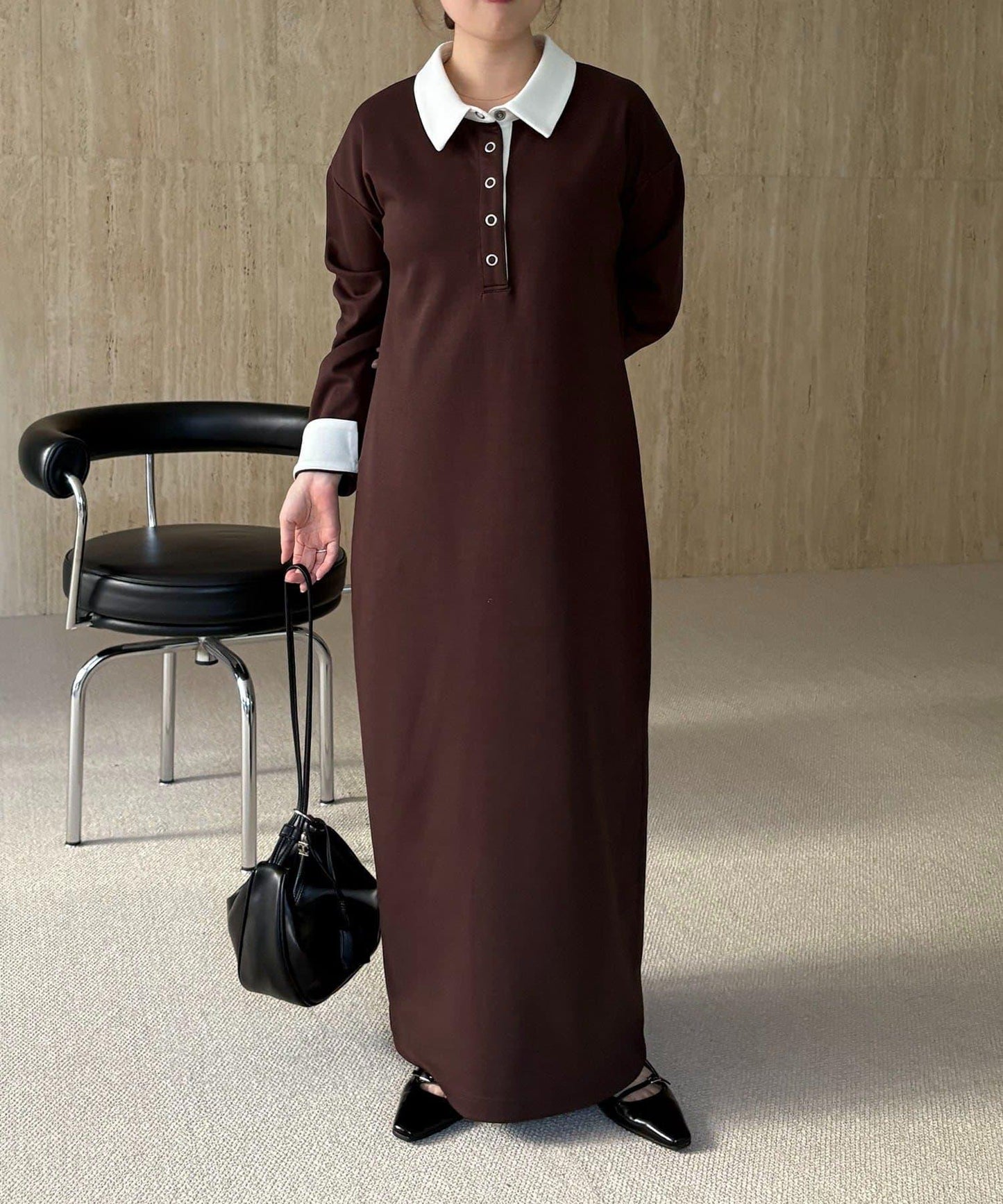 CAPRICIEUX LE'MAGE 〈C.L〉 拼色Polo設計 連衣裙