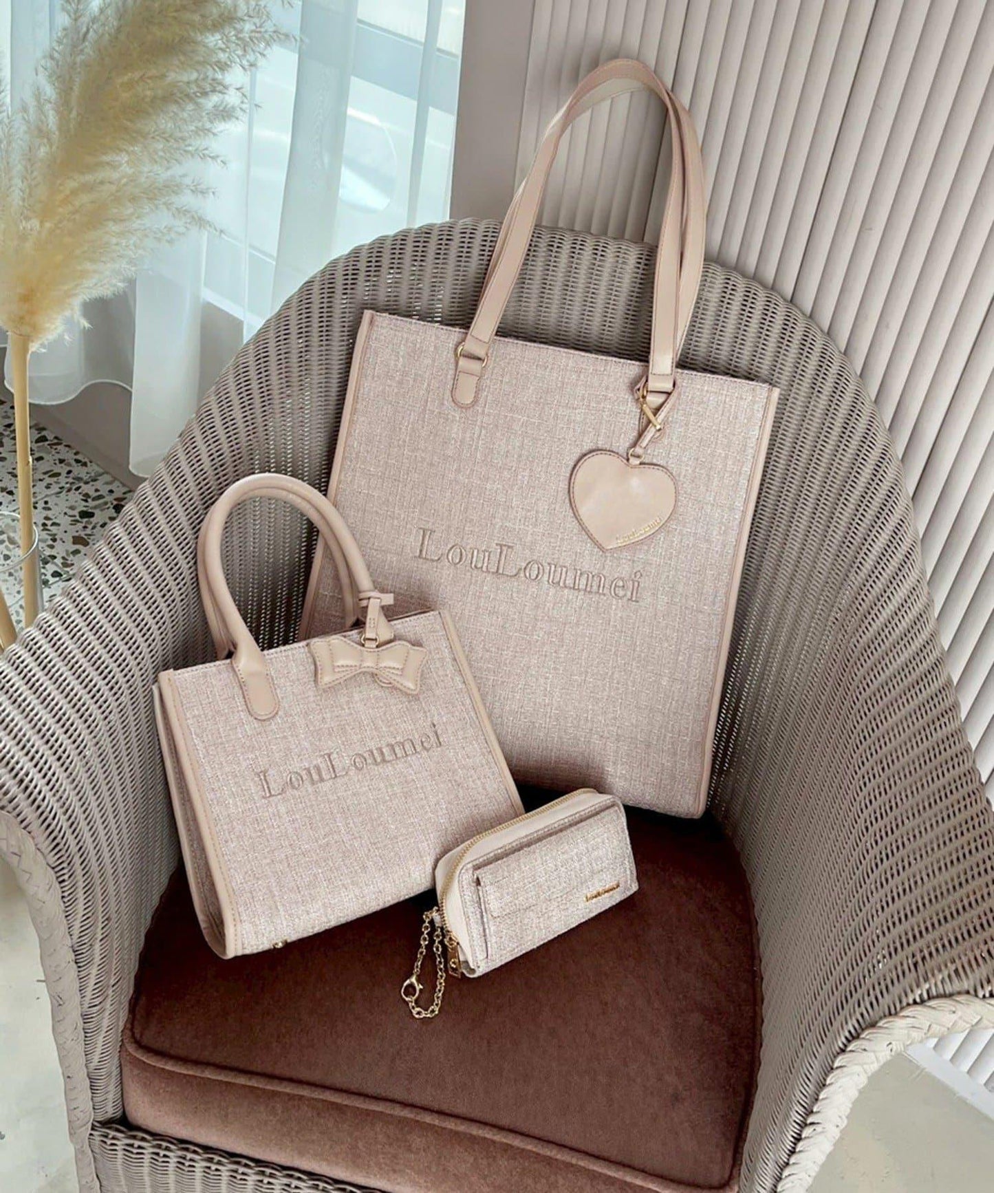 LouLoumei 可自立 愛心掛飾 托特包
