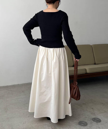 褶襉傘擺半身裙