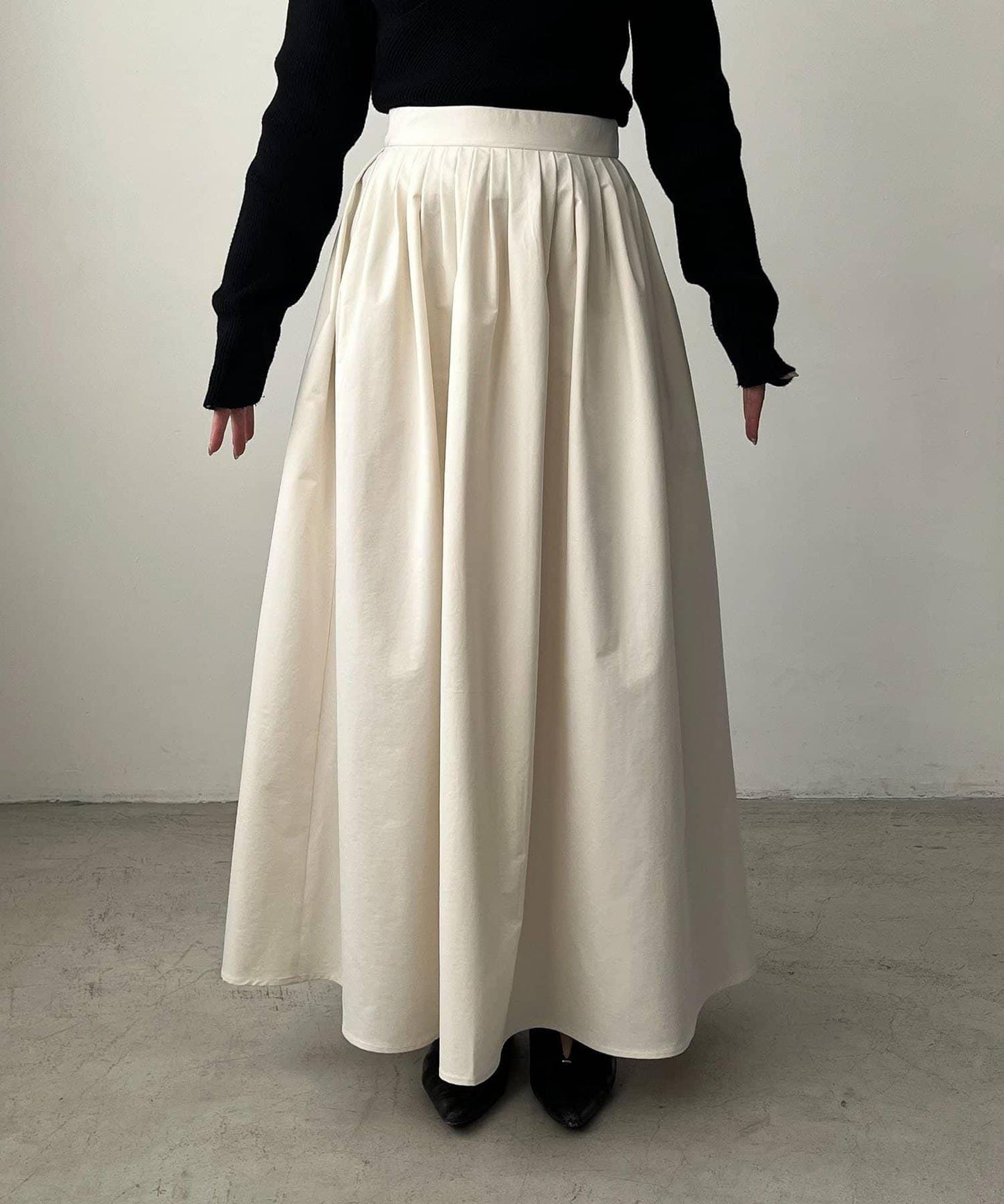 褶襉傘擺半身裙