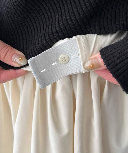 褶襉傘擺半身裙