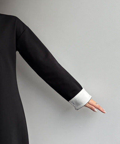 含低身高尺碼 C.L 拼色Polo領針織連衣裙