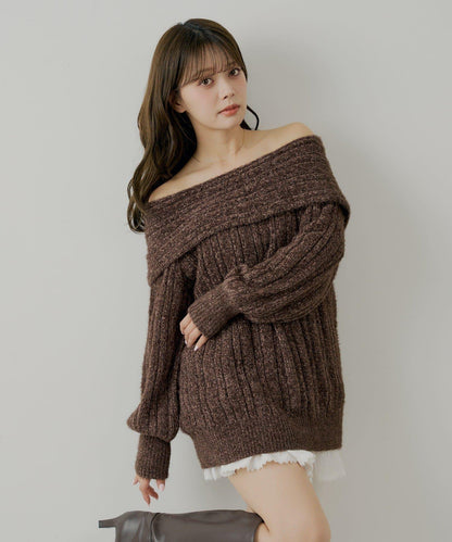 Chico 前後雙穿毛絨露肩迷你連衣裙