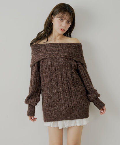 Chico 前後雙穿毛絨露肩迷你連衣裙