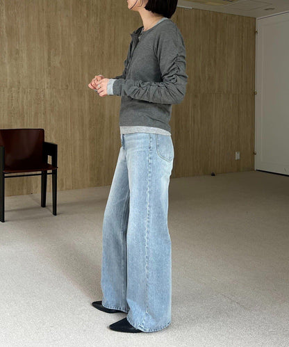 內搭SET 袖部抽褶 亨利領 T恤