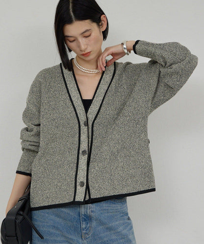 可手洗 花呢紋 針織開衫