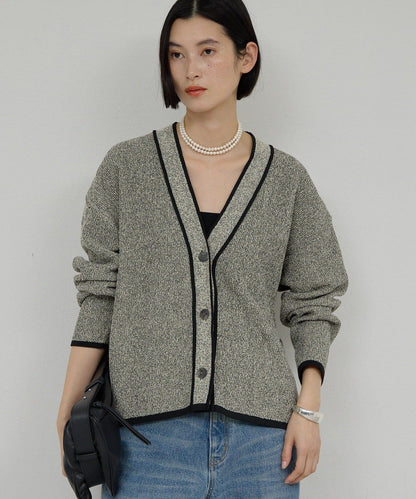 可手洗 花呢紋 針織開衫