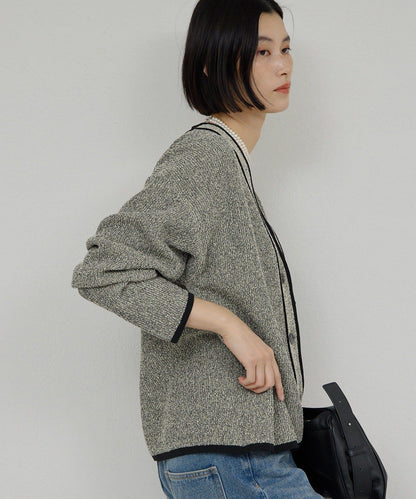 可手洗 花呢紋 針織開衫