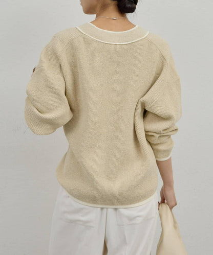 可手洗 花呢紋 針織開衫