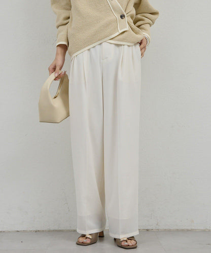 ガランテ定番 輕質針織闊腿褲