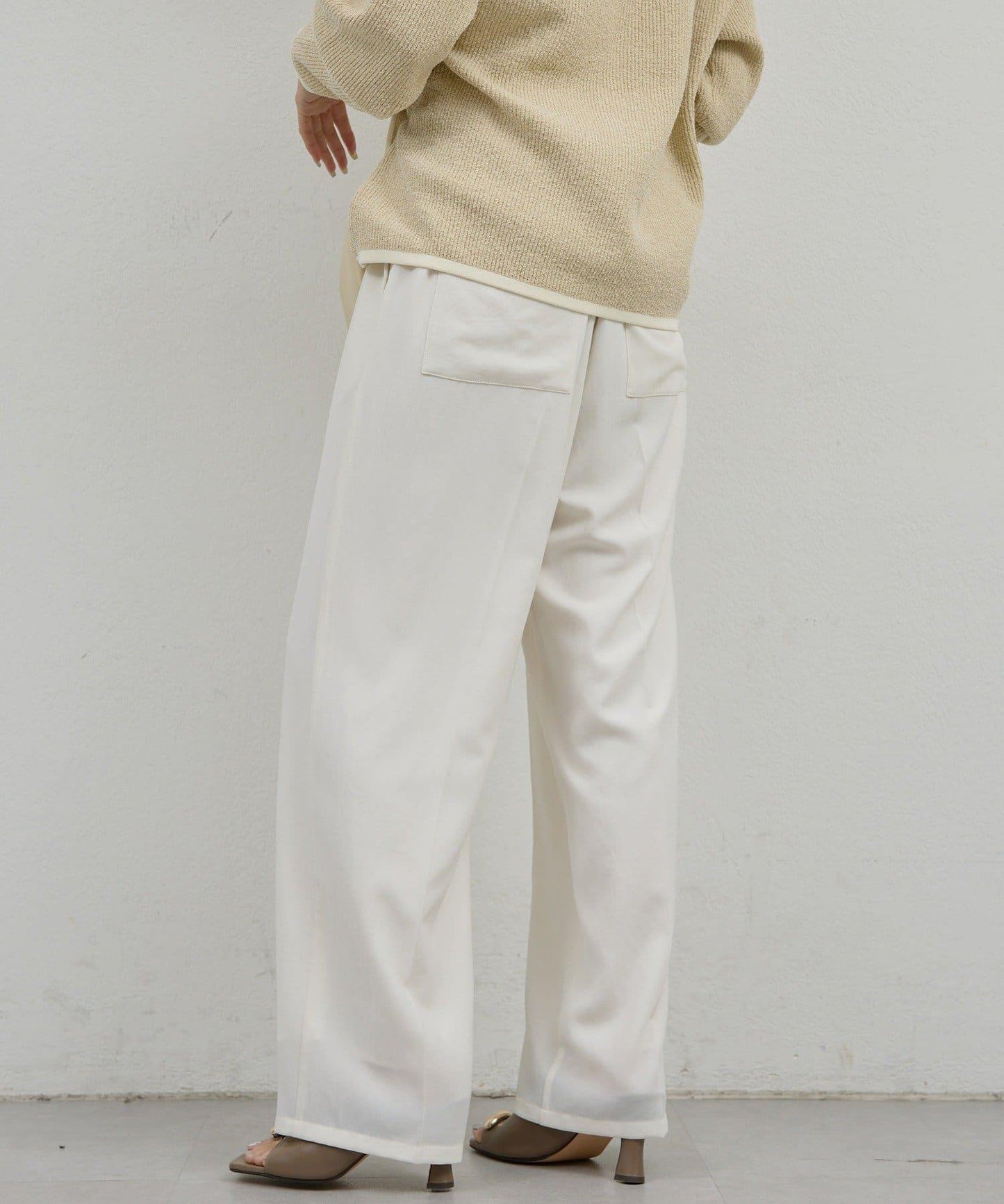 ガランテ定番 輕質針織闊腿褲