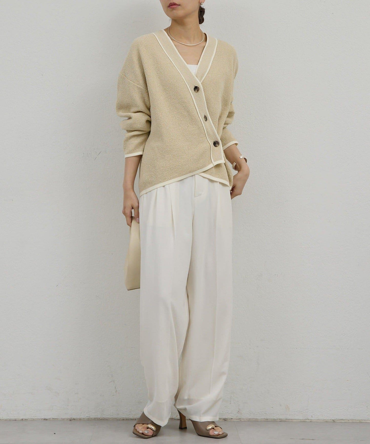 ガランテ定番 輕質針織闊腿褲