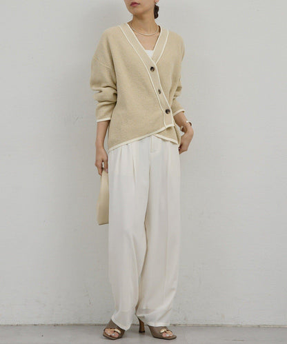 ガランテ定番 輕質針織闊腿褲