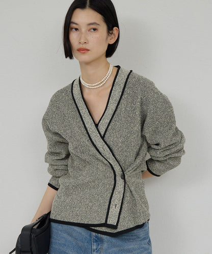 可手洗 花呢紋 針織開衫