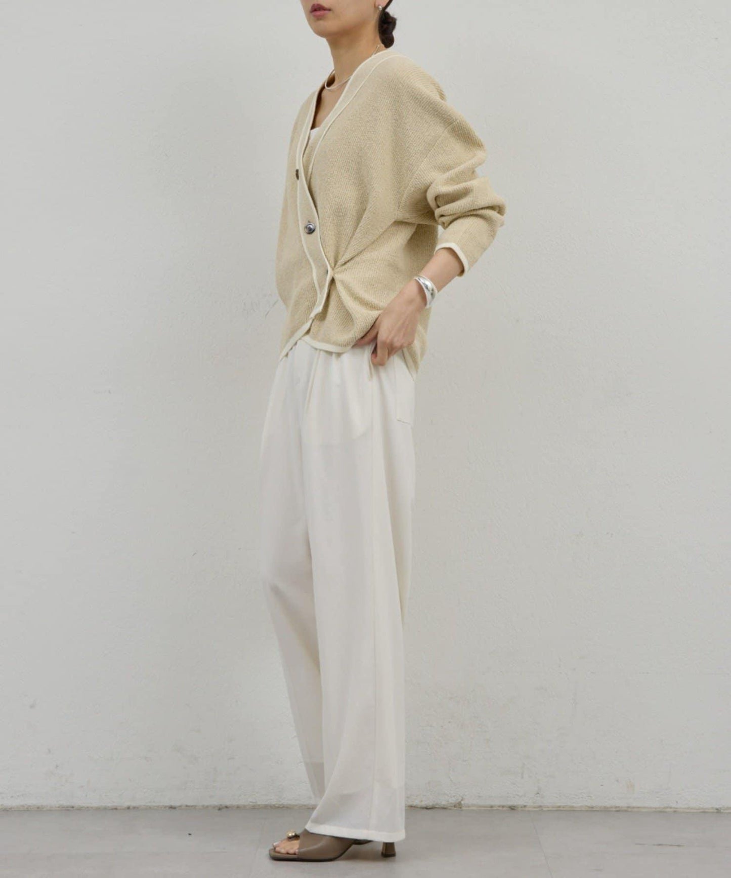 可手洗 花呢紋 針織開衫