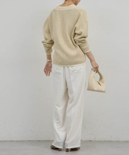 可手洗 花呢紋 針織開衫