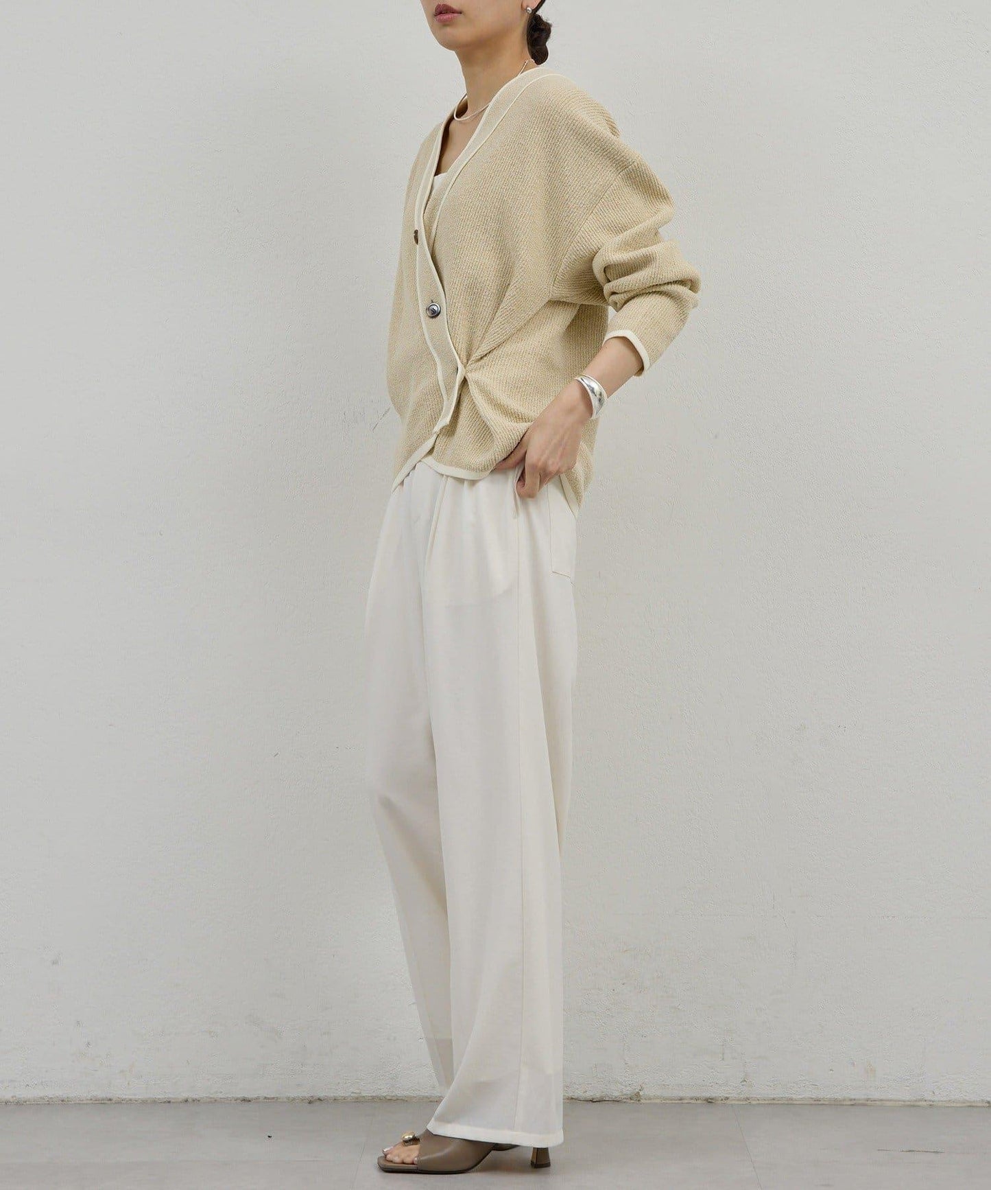 ガランテ定番 輕質針織闊腿褲