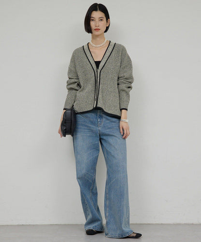 可手洗 花呢紋 針織開衫