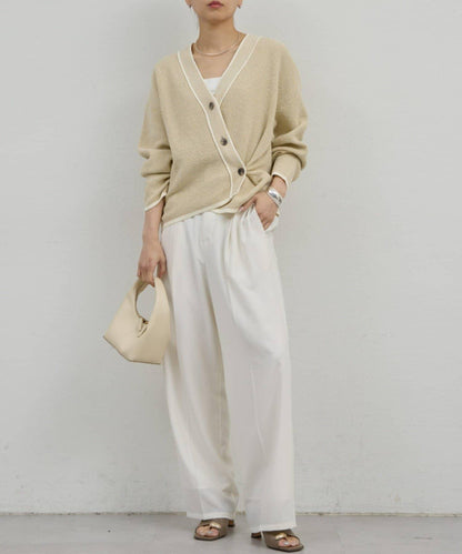 可手洗 花呢紋 針織開衫