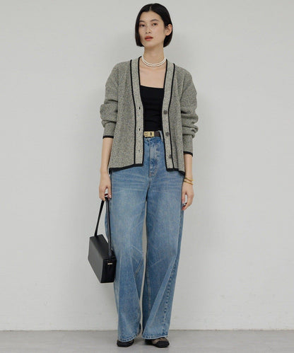 可手洗 花呢紋 針織開衫