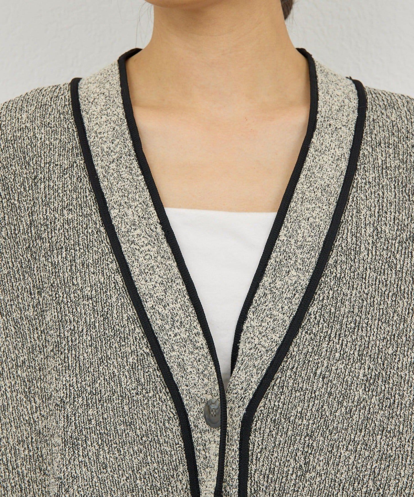 可手洗 花呢紋 針織開衫