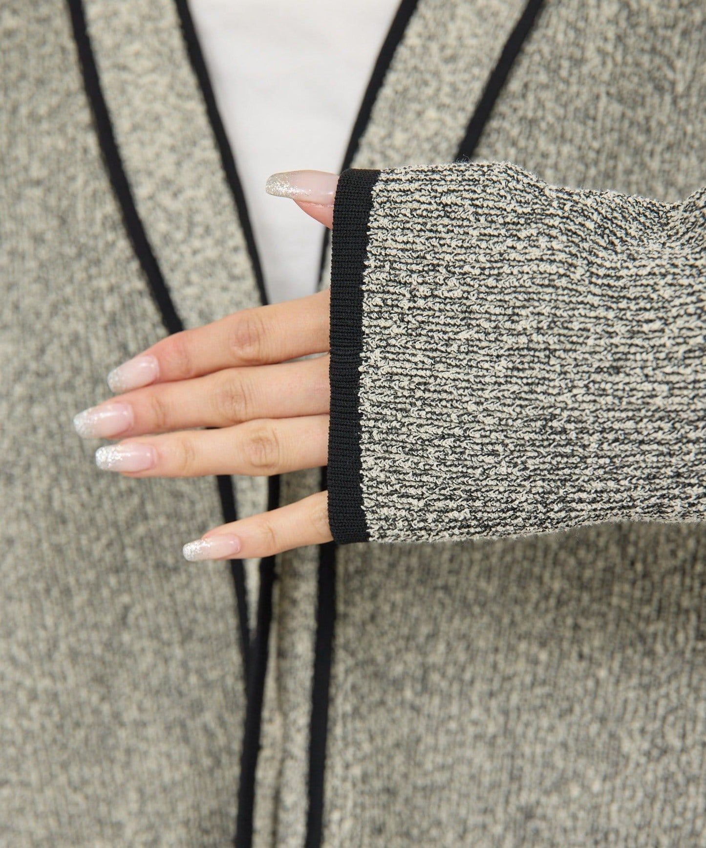 可手洗 花呢紋 針織開衫