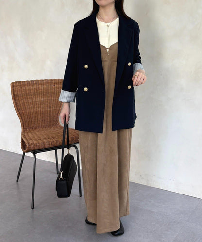 仿麂皮 背心風 吊帶連衣裙