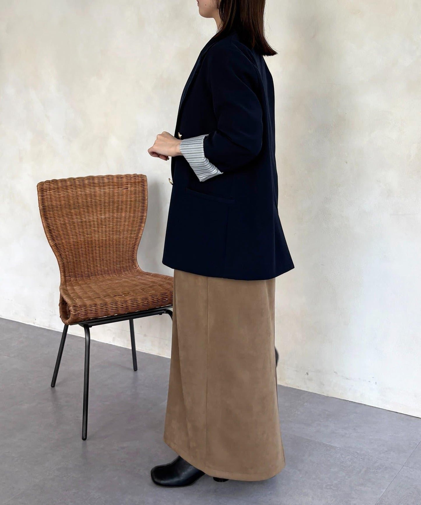 仿麂皮 背心風 吊帶連衣裙