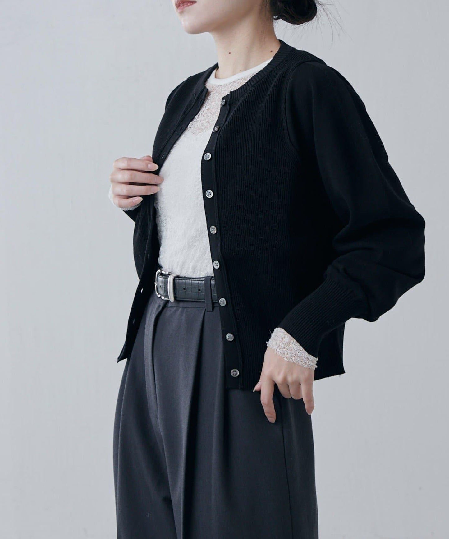 棉質合身針織開衫