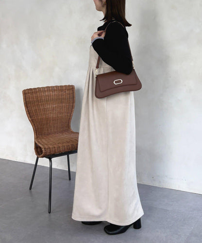 仿麂皮 背心風 吊帶連衣裙