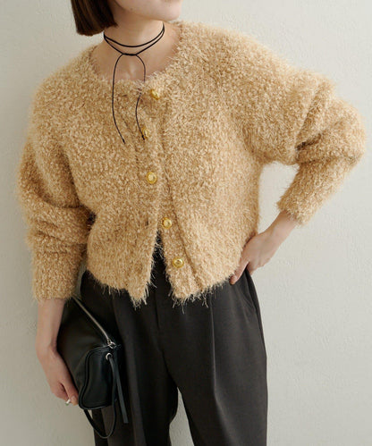 Omekashi 亮絲摩爾針織開衫