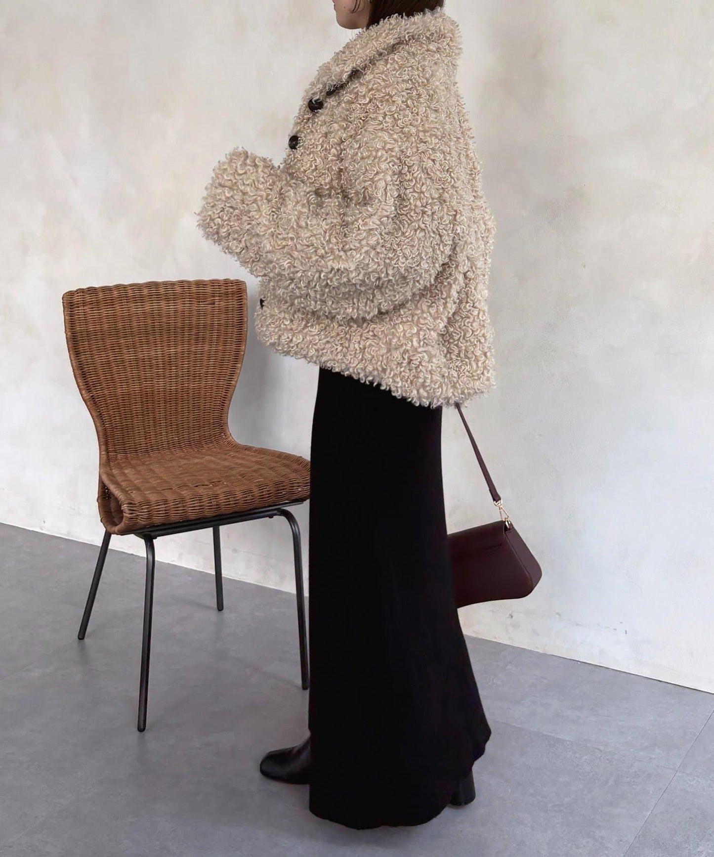 亨利領羅紋針織連衣裙