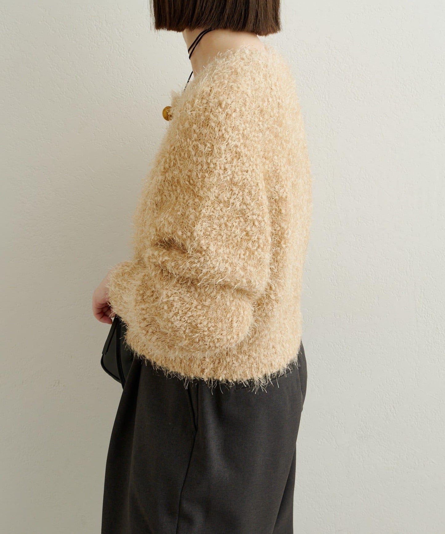 Omekashi 亮絲摩爾針織開衫